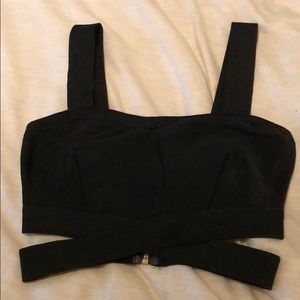 Black wrap around crop top